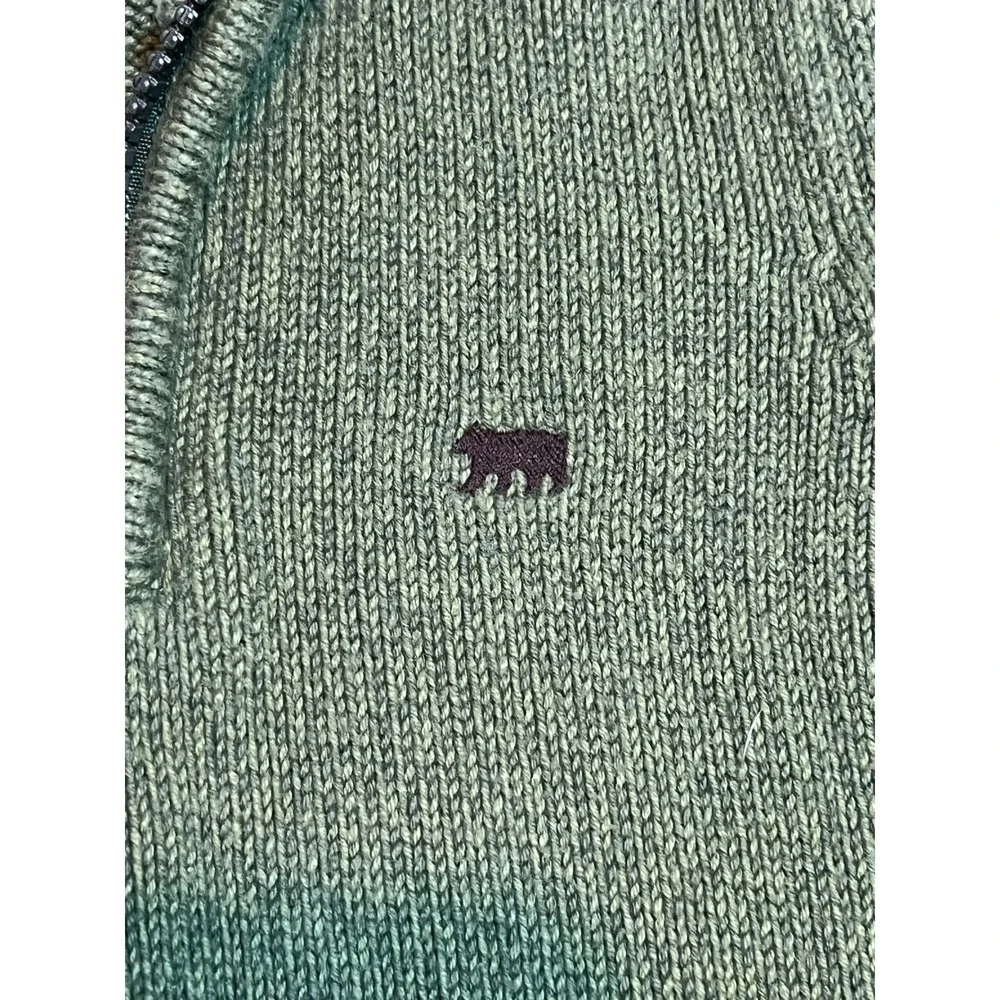 Carter's Quarter Zip Sweater Toddler 3T Olive Green Bear Logo Cotton Winter